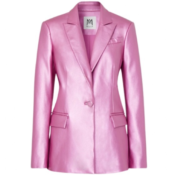 NWT MILLY Alexa Crinkled Faux
Leather Blazer - Picture 8 of 8